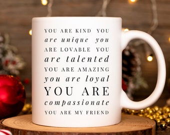 Regalo de aliento, taza de amistad, taza para amigo, mejor amigo, regalo de amistad, regalo de cumpleaños, regalo de taza BFF para un amigo, taza de café