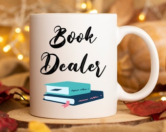 Rolig mugg för bokälskare, bokhandlarmugg, läsmugg, rolig present till läsare, bokklubbspresent, bokmalsbibliotekarie