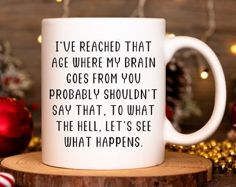 Funny Senior Mug for Mom Old People Gifts Funny Gift for Old People Senior Citizen Over the Hill Present Old Person Gag Gift Retirement Gift