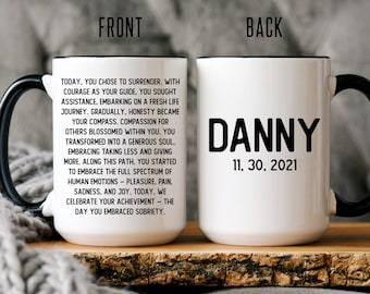 Personalized Sobriety Gift, Sober Anniversary Gift, AA Recovery Gift, Gift for Recovering Addict, On This Day You Got Sober