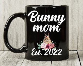 Personalized Bunny Mom Mug, Bunny Mom Gift, Bunny Gifts for Women, Bunny Lover Gift, Rabbit Mom Gift, Rabbit Mug, Bunny Mom Est. Mug