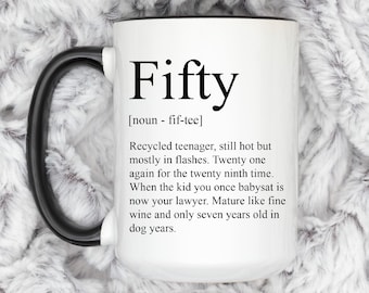 50th birthday Gift, 50th Birthday Mug, Funny Fifty Definition Mug, Fifty Birthday Gifts, Best Friend Birthday Gift, 50th Gift Idea