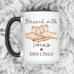 Personalized Twin Mom Gift Kids Name Mom Gifts Twin Mom Mug Gift for New Mom Mothers Day Gift Postpartum Gift Mom of Twins Gift Mom of Both