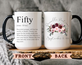 50th birthday Gift, 50th Birthday Mug, Funny Fifty Definition Mug, Fifty Birthday Gifts, Best Friend Birthday Gift, 50th Gift Idea