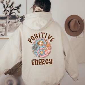 Positive Energy Hoodie Mental Health Retro Hoodie Self Growth Hoodie Positive Hoodie Therapy Hoodie Aesthetic Hoodie Design on back