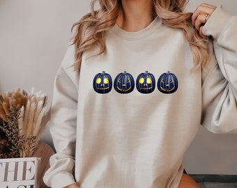 Pumpkin Sweatshirt, Pumpkin Sweater, Jack-o-Lantern Sweatshirt, Halloween Crewneck Sweatshirt, Halloween Sweater, Spooky Season, Fall Shirts