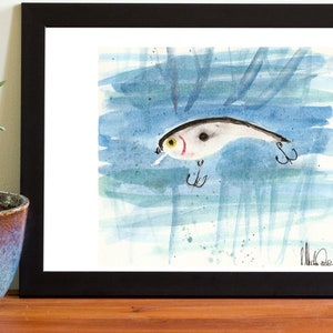Druckbare Fischköder Aquarell Druck, digitaler Download, druckbar, Fischköder Kunst, digitaler Download, Fischen Geschenk