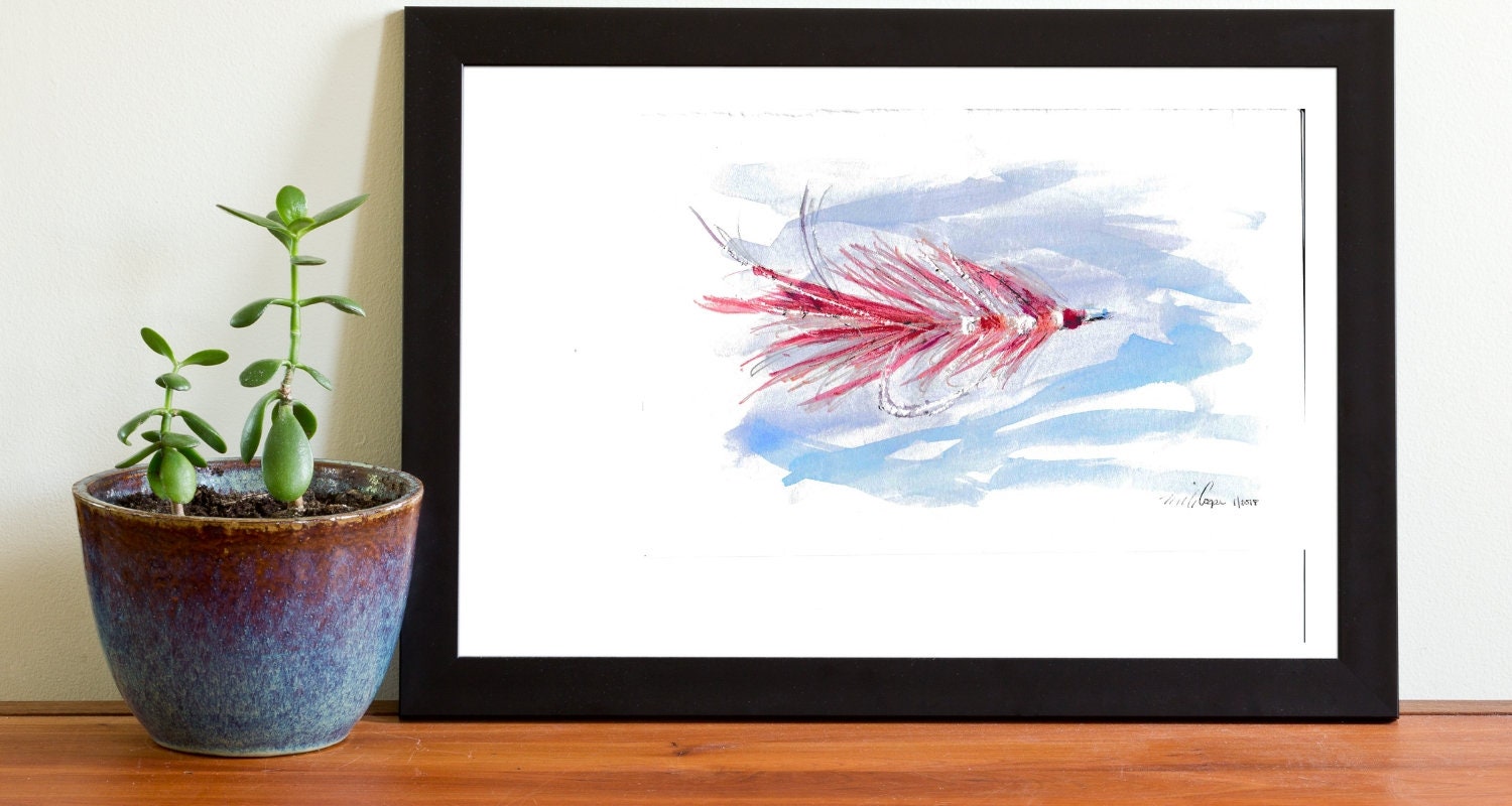 Watercolor Fly Print, Shrimp Fly Original Art, Digital Download ...