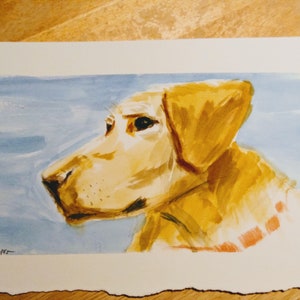 Labrador Retriever Painting, Yellow Lab Watercolor, Original Art, Dog Portrait, Watercolor painting, Dog lover gift, Dog Mother Art