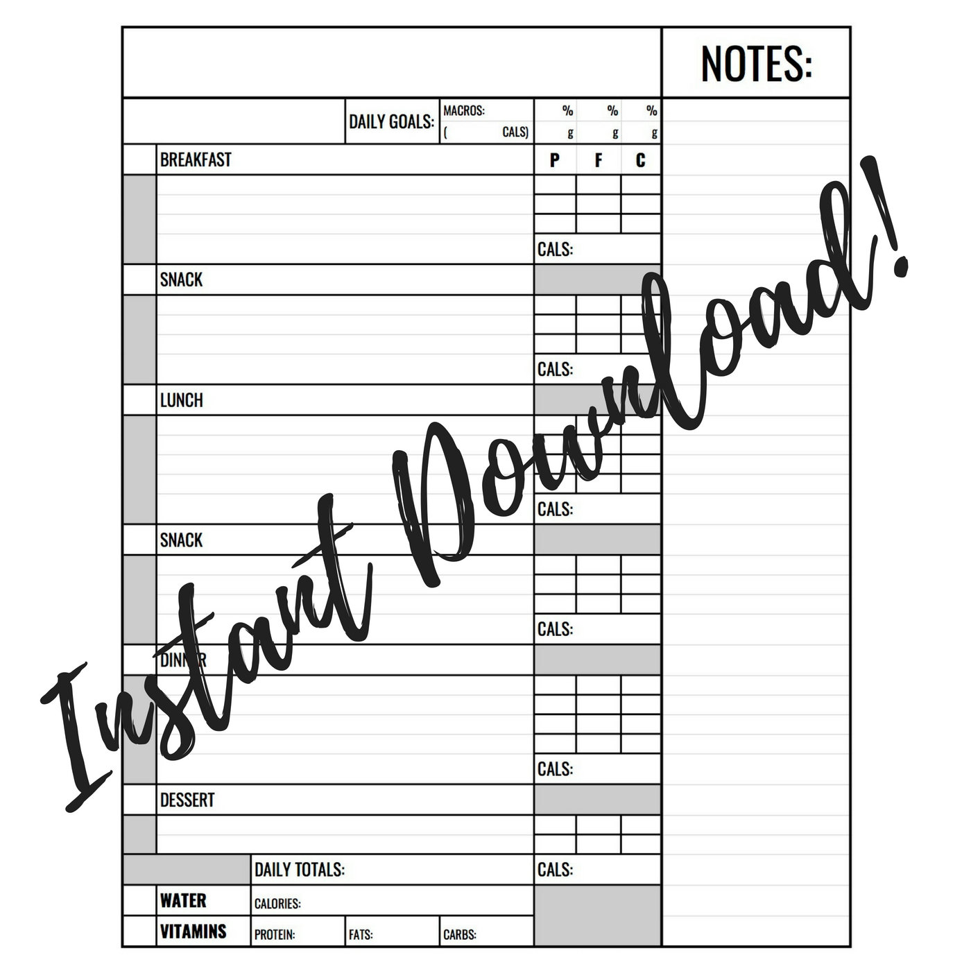 Printable Macro Tracking Sheet | My XXX Hot Girl