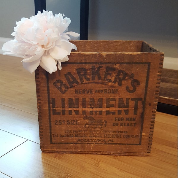 Vintage Liniment Wooden Box