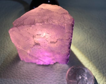 Gemmy extra large clear and light purple fluorite cube