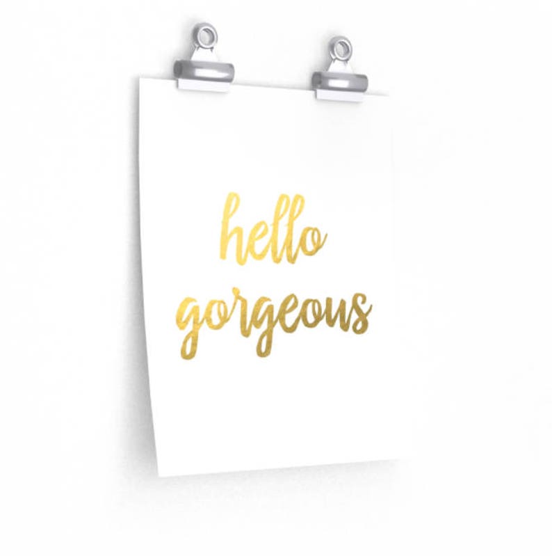 Hello Gold Art Print Wall Art Minimalist Design Etsy