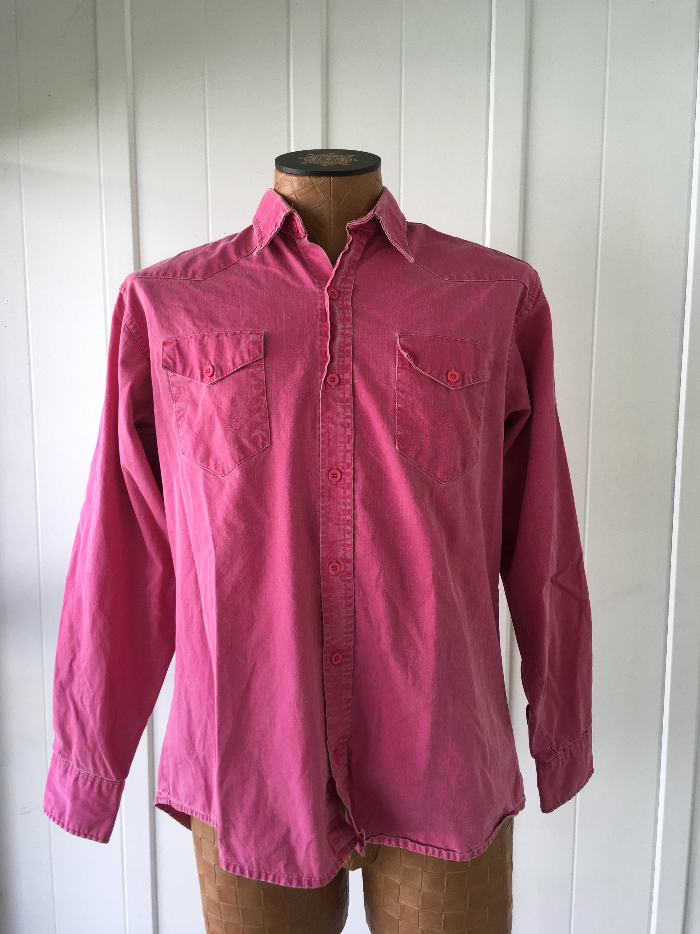 pink denim shirt men