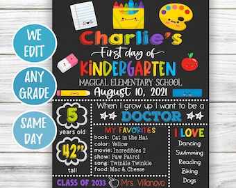 First Day of School Sign, Back to School Sign, First Day of School Sign Chalkboard, 1st Day of School Sign Printable, First Day of Daycare