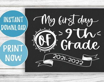 First Day of Hybrid Learning 9TH Grade Sign First Day of Hybrid Learning Ninth Grade School Sign Printable Back to School INSTANT DOWNLOAD