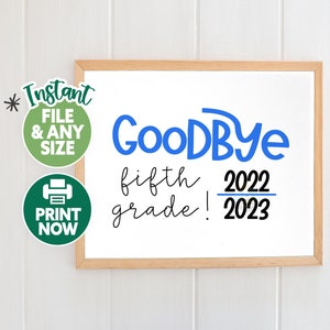 Last Day of Fifth Grade Sign - Boy Last Day of School Sign - Gaming Back to School Sign Chalkboard - Last Day of School 5th Grade Printable
