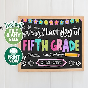 Last Day of Fifth Grade Printable Elementary Graduation Party Decor