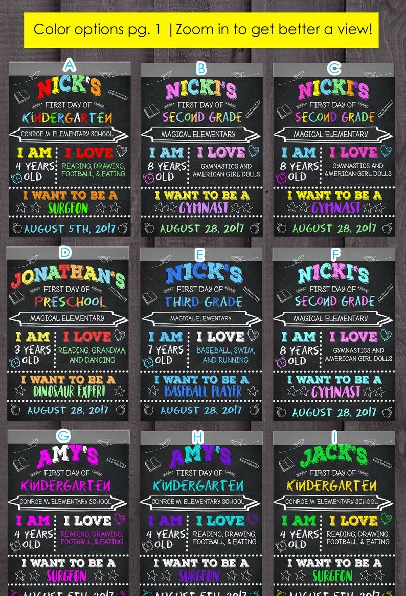 First Day of School Sign, Rainbow Back to School Chalkboard, First Day ...