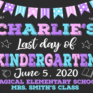 Rainbow Back to School Sign - First Day of School Sign Printable ...