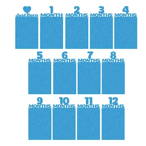 Banner de foto mensal de primeiro aniversário SVG, modelo de banner de foto de aniversário de marco, arquivos de corte de bandeirinhas de aniversário de fotos 4x6, arquivos de corte Cricut