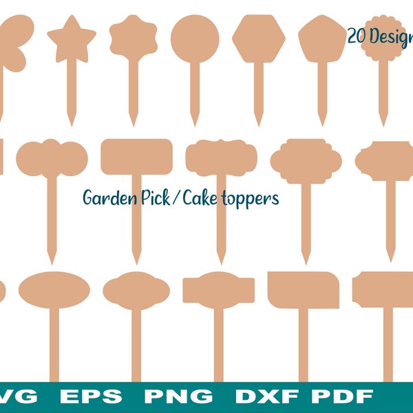 Garden Pick svg,Plant Stakes template,Plant labels svg,Garden Markers,Herb name tags, Vegetable stakes,laser cut files, Glowforge, cricut