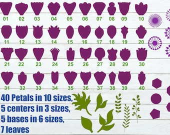 Flower Petal template, Paper flower SVG, DIY large paper flower templates, Printable Petals PDF,Cricut Cut Files, Silhouette Cut Files