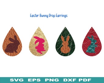 Easter Bunny Earring Templates, Easter Earring SVG, Faux Leather Earrings, Cricut Earring Template,Teardrop Earrings,Earrings Bundle