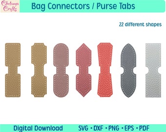 Strap Connector tab,Bag Strap Anchors SVG,Webbing bag connectors,Leather Belt loops,Handbag clasp closures,Cut files for Glowforge,Cricut