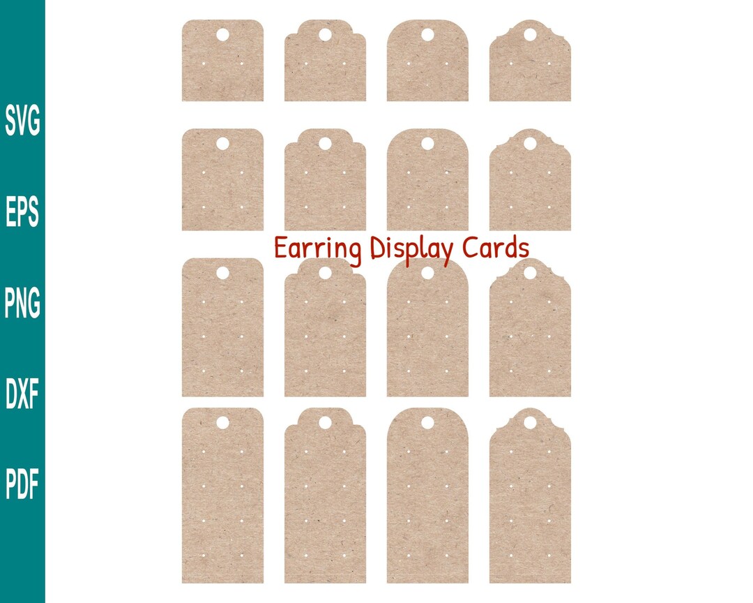 Earrings Display Cards,earring Cards Svg,cricut,glowforge Svg,earring ...