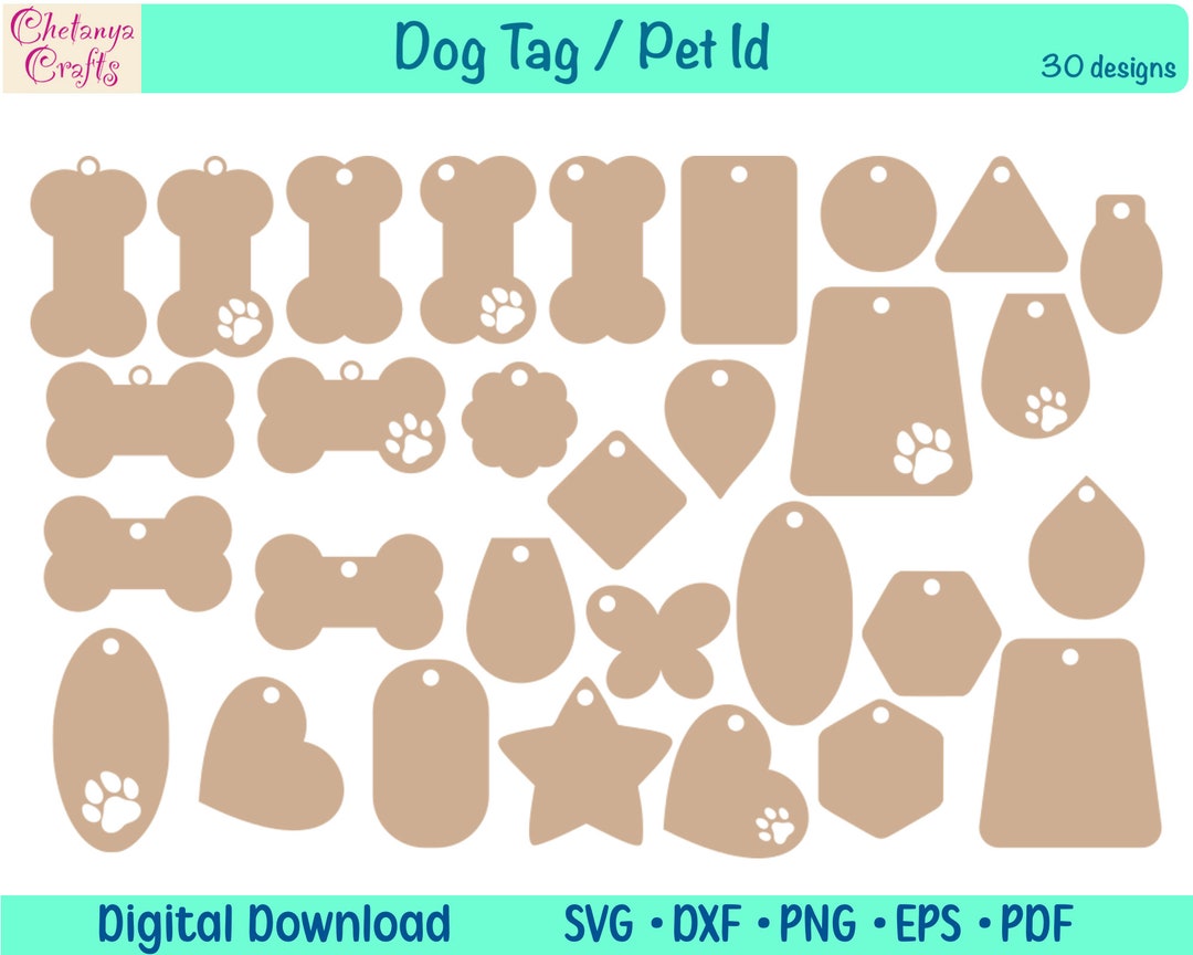 Pet Tag Template, Dog Id, Dog Tags Svg, Pet Name Label, Pet Charms ...