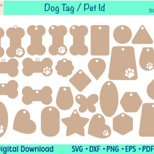 Modello di targhetta per animali domestici, identificazione del cane, targhette per cani in formato svg, etichetta con nome per animali domestici, ciondoli per animali domestici, ornamenti, pendenti, targhetta identificativa per gatti, sublimazione della targhetta per animali domestici, file di taglio