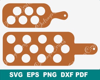 Shots serving paddle template svg, woodworking project plan digital file, instant download, commercial use, cut files for cricut, glowforge