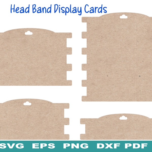 Hair Band Card SVG,Headband Display Cards,Hair Accessory Cards DXF,Notched Hair Band Card Template,Necklace Packing Card,Silhouette Cut File