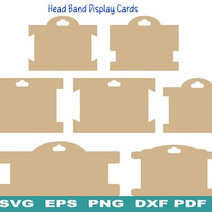 Cartão de faixa de cabelo SVG, cartões de exibição de faixa de cabeça, cartões de acessórios de cabelo DXF, cartão de embalagem de colar chocker, arquivos de corte de silhueta, cartões de exibição de pulseira