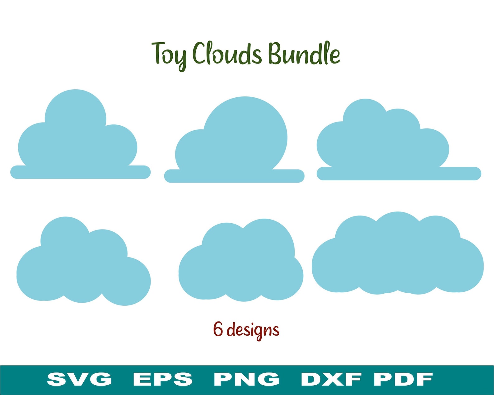 Toy Story Clouds Svg,cloud Cut Files for Nursery Wall Decor Themed