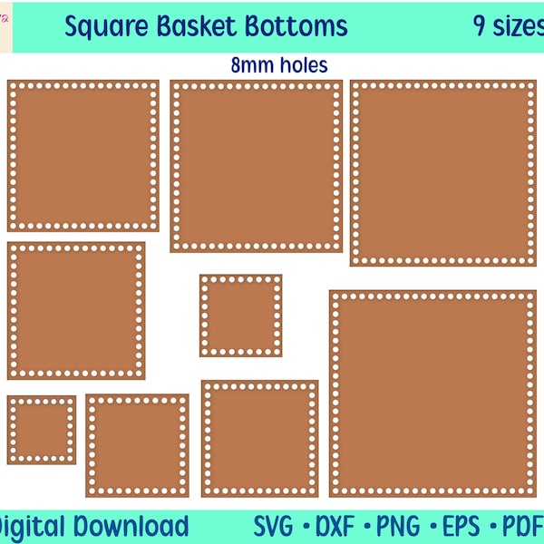 Fond carré pour panier au Crochet bricolage artisanat en bois fait à la main fournitures de tissage fabrication d'accessoires sac plaque inférieure modèles SVG pour le tricot