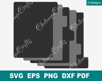 A5 Planner Tabs, 5 planner Divider Pages, A5 binder dividers for Cricut, A5 side tabs templates,Printable dividers SVG,Die Cutting Files Set