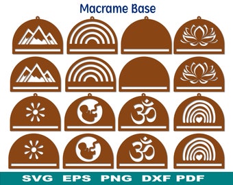 Macrame Hangers, Macrame Base, Thread Art Hanger, Macrame Blanks svg, Macrame svg, Boho Macrame cut file, Blank Cricut Silhouette