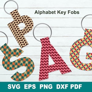 Alphabet Key Fob SVG,Letter Bag Tag Fob Template,Faux Leather Keychain,Key Ring Cricut SVG Cut File,Cricut Keychain Template,Purse Fob
