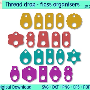 Thread Drop Floss Tags Cross Stitch Thread Board Embroidery Floss Organizer Thread Winding Plate SVG Sewing Accessories DIY Crafts