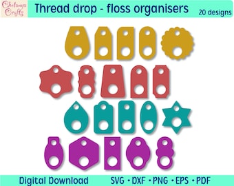 Thread Drop Floss Tags Cross Stitch Thread Board Embroidery Floss Organizer Thread Winding Plate SVG Sewing Accessories DIY Crafts