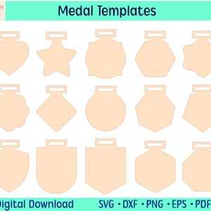 Medal Laser cutting template,Blank medal SVG,Award shape pattern,cut files for Cricut,Silhouette,Glowforge,wooden DIY project