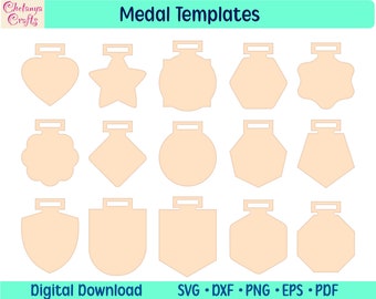 Medal Laser cutting template,Blank medal SVG,Award shape pattern,cut files for Cricut,Silhouette,Glowforge,wooden DIY project