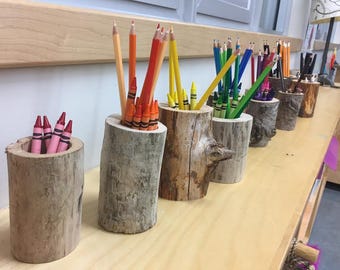 Retour à l’école de vente ! Pot à crayon en bois