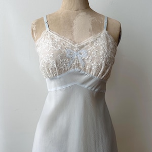 Vintage 1940s Sheer Blue Slip Dress