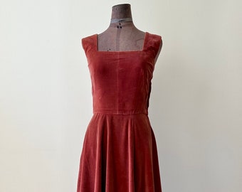 Vintage 1940s Velvet Pinafore Dress