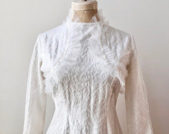1960s White Lace Maxi Dress