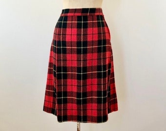 Vintage 1940s Plaid Wool Skirt