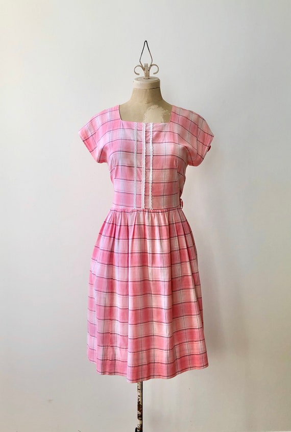 Vintage 1940s Cotton Feedsack Dress - image 1